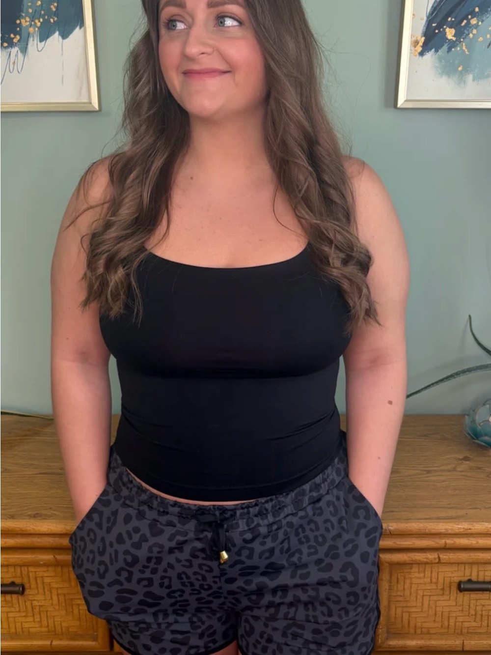 Zenana  Black Stretch Crop Tank Top